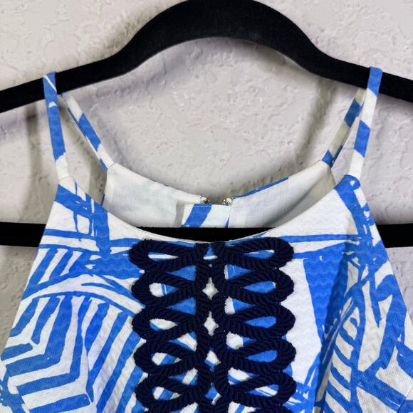 LILLY PULITZER Dress‎ 2 Annabelle Bay Blue Yacht Sea Racerback Seersucker NWT - Picture 4 of 15